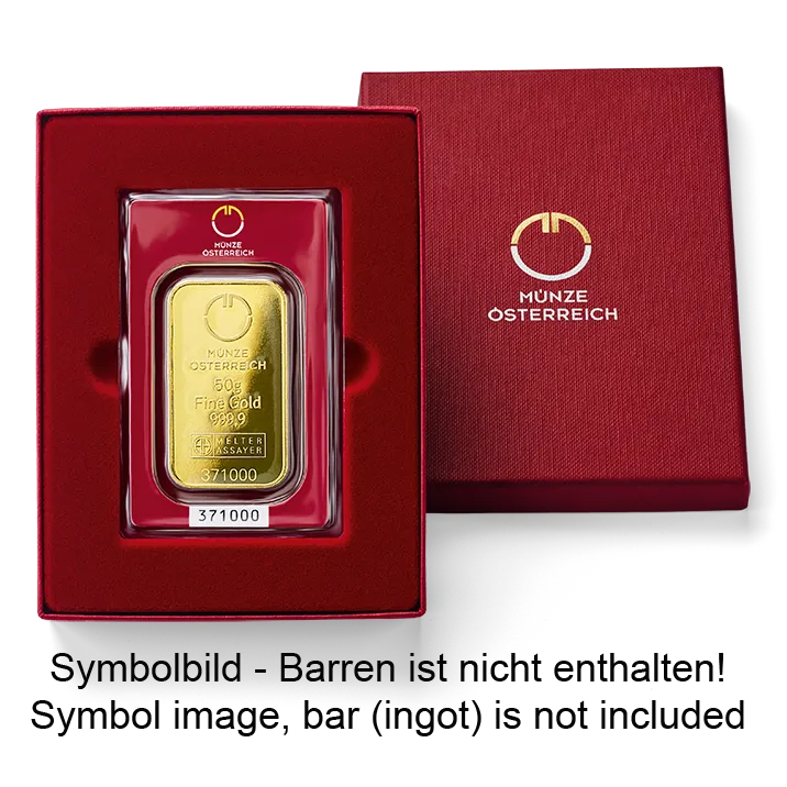 Barrenverpackung 50 Gramm Goldbarren